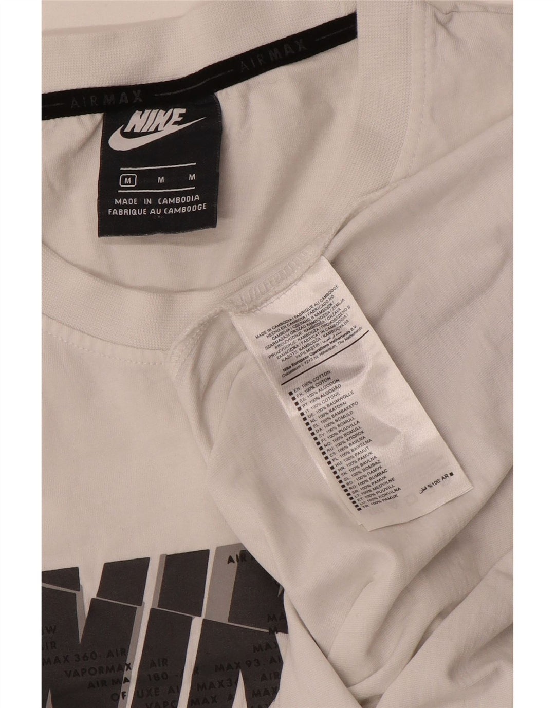 Tricou Nike Air Max Graphic Top Bumbac Alb Mediu