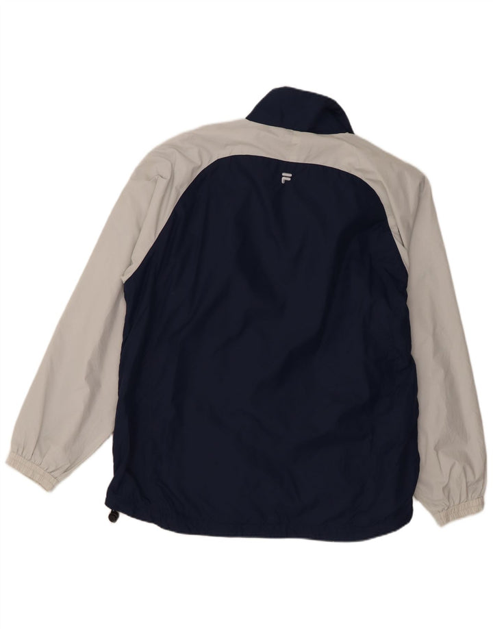 Jachetă de top pentru trening cu grafică pentru bărbați Fila, albastru mediu, nailon color bloc