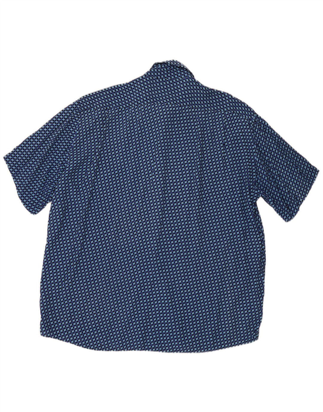 Cămașă Vintage pentru bărbați cu mânecă scurtă 2XL albastru geometric
