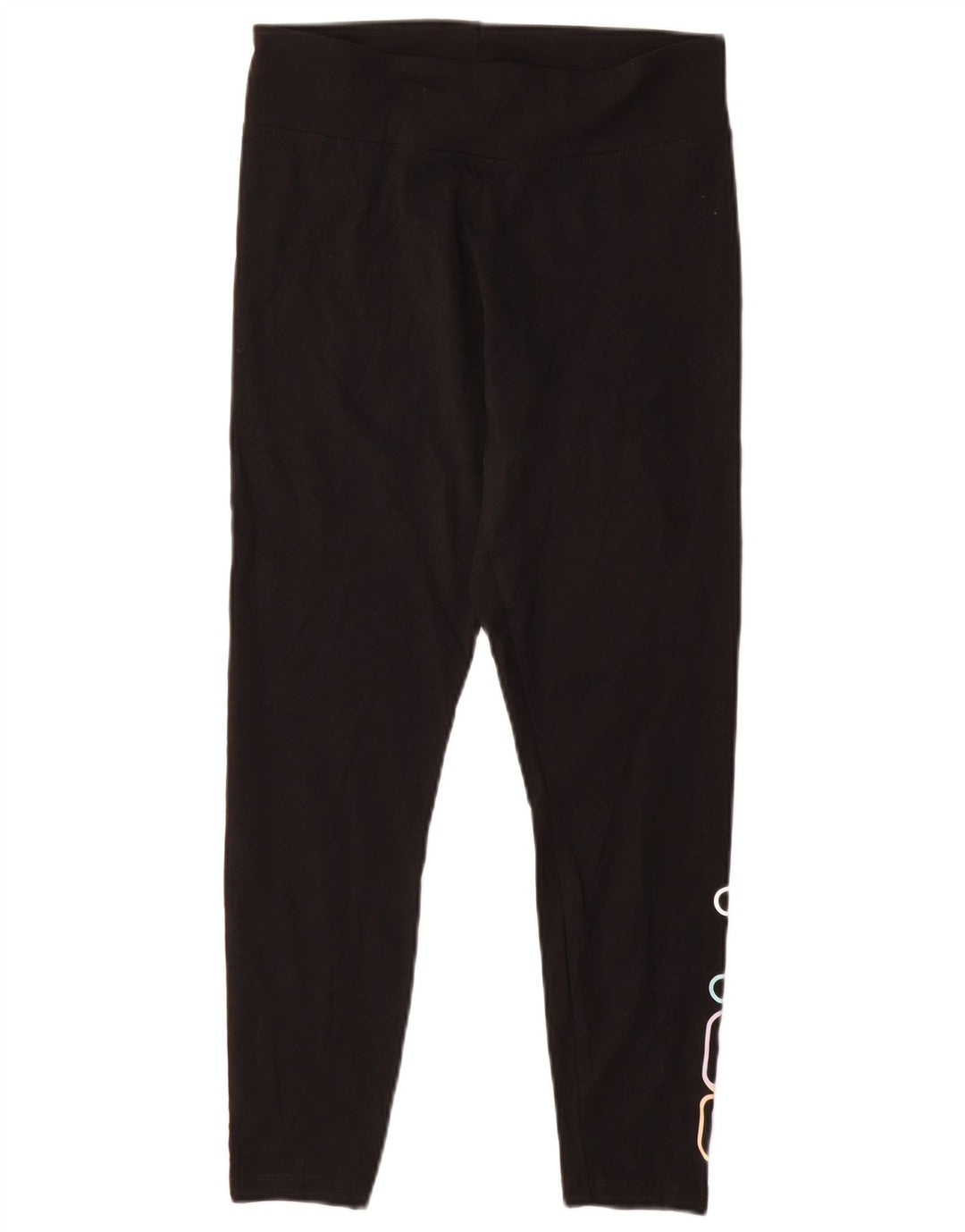 Leggings cu grafic pentru femei FILA UK 12, bumbac mediu negru