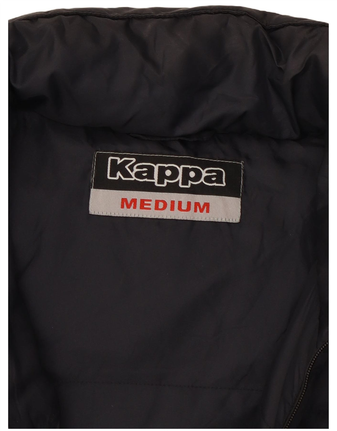 KAPPA Gilet căptușit cu glugă pentru bărbați UK 38 Medium Black Nylon
