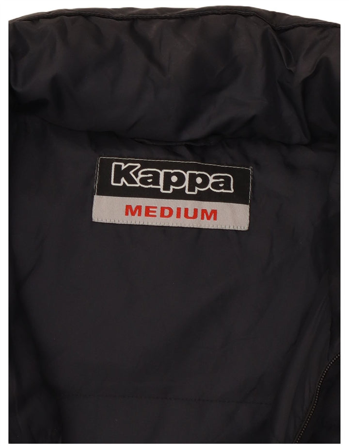 KAPPA Gilet căptușit cu glugă pentru bărbați UK 38 Medium Black Nylon