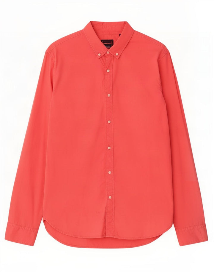 Cămașă Superdry pentru bărbați Regular Fit 2XL, bumbac roșu