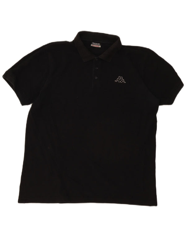 Cămașă polo pentru bărbați Kappa XL bumbac negru