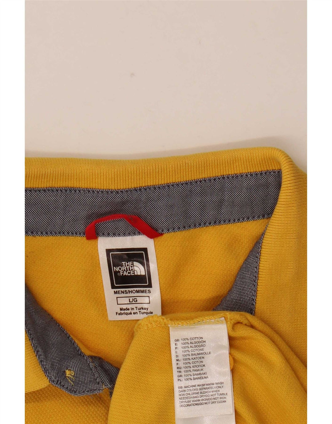 Tricou polo pentru bărbați The North Face, bumbac galben mare