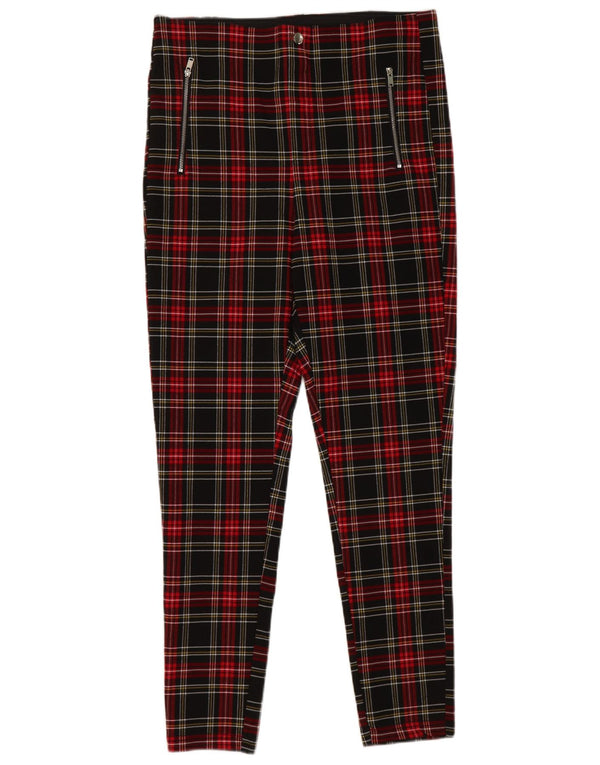 Pantaloni skinny casual pentru femei Zara XL W36 L27 Viscoză neagră cu carouri