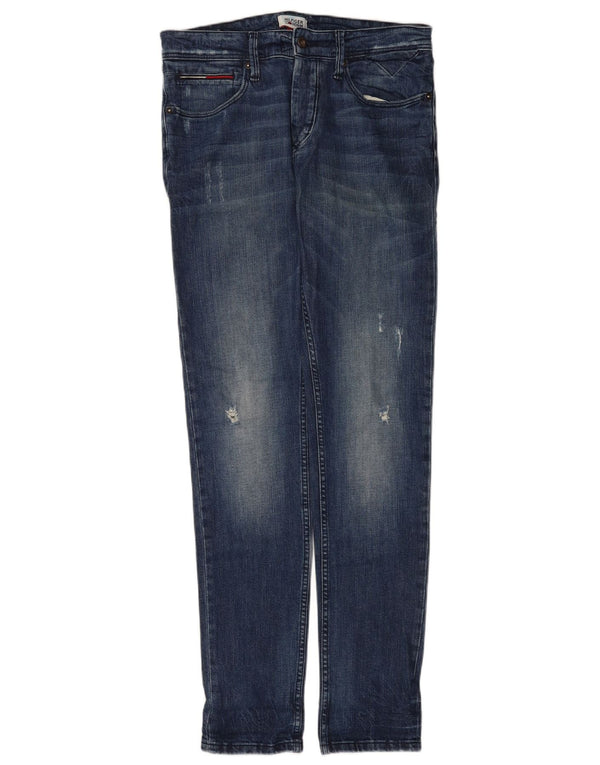 Blugi conici pentru bărbați Tommy Hilfiger Denizen distressed Slim Fit W30 L34 Albastru