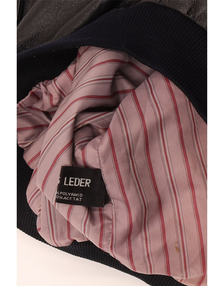 Jachetă de piele vintage pentru bărbați UK 42 XL din piele neagră