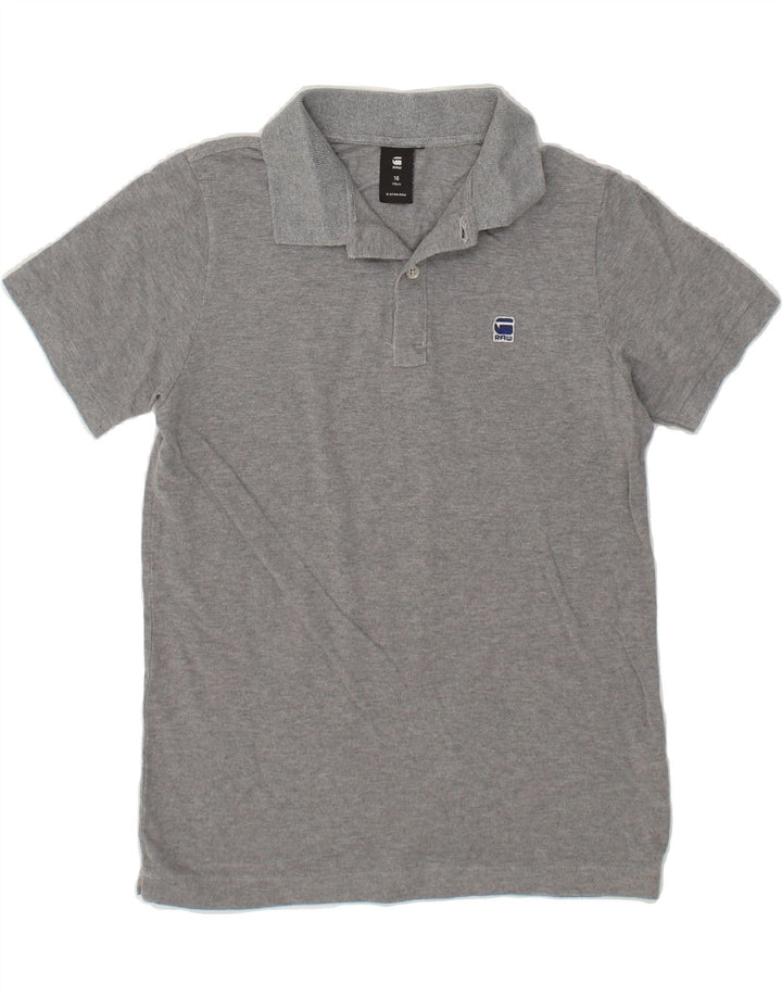 G-STAR Boys Polo Shirt 15-16 Years Grey Cotton Vintage G-Star and Second-Hand G-Star from Messina Hembry 