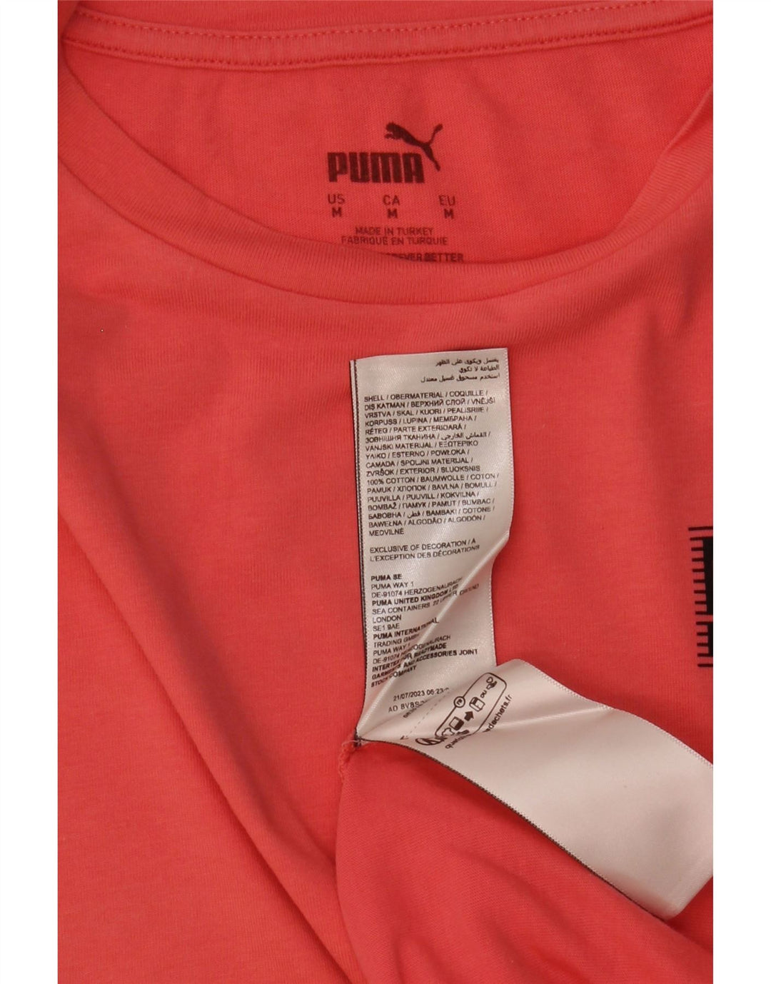 Puma Tricou pentru femei Top UK 14 Medium Orange Bumbac