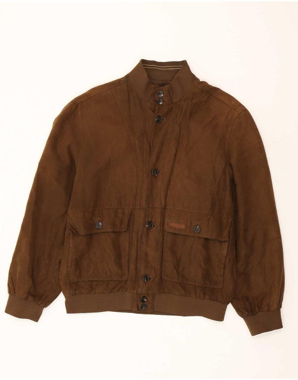 Navigare Mens Bomber Jacket UK 42 XL Brown Poliester