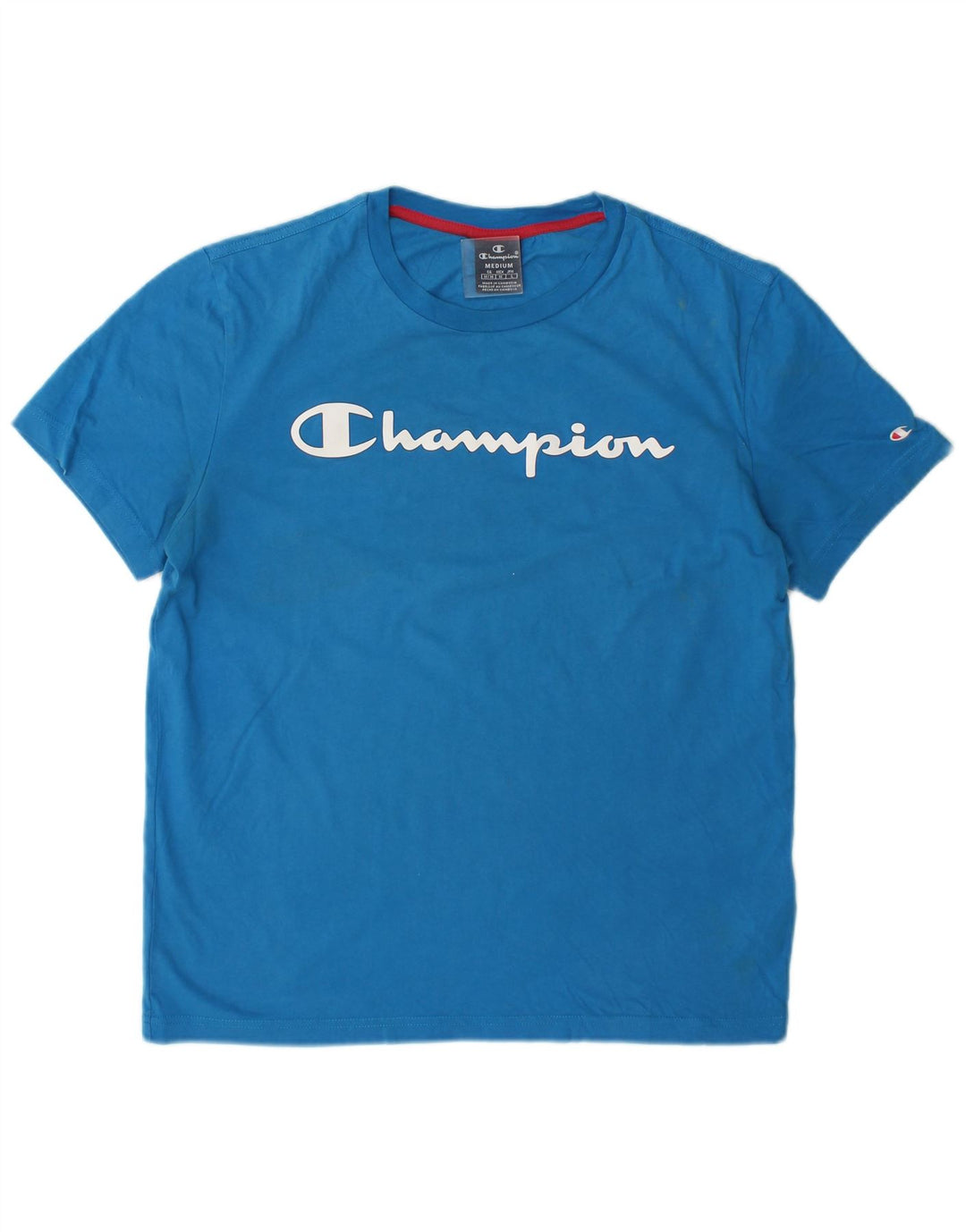 Tricou grafic pentru bărbați Champion Top din bumbac albastru mediu