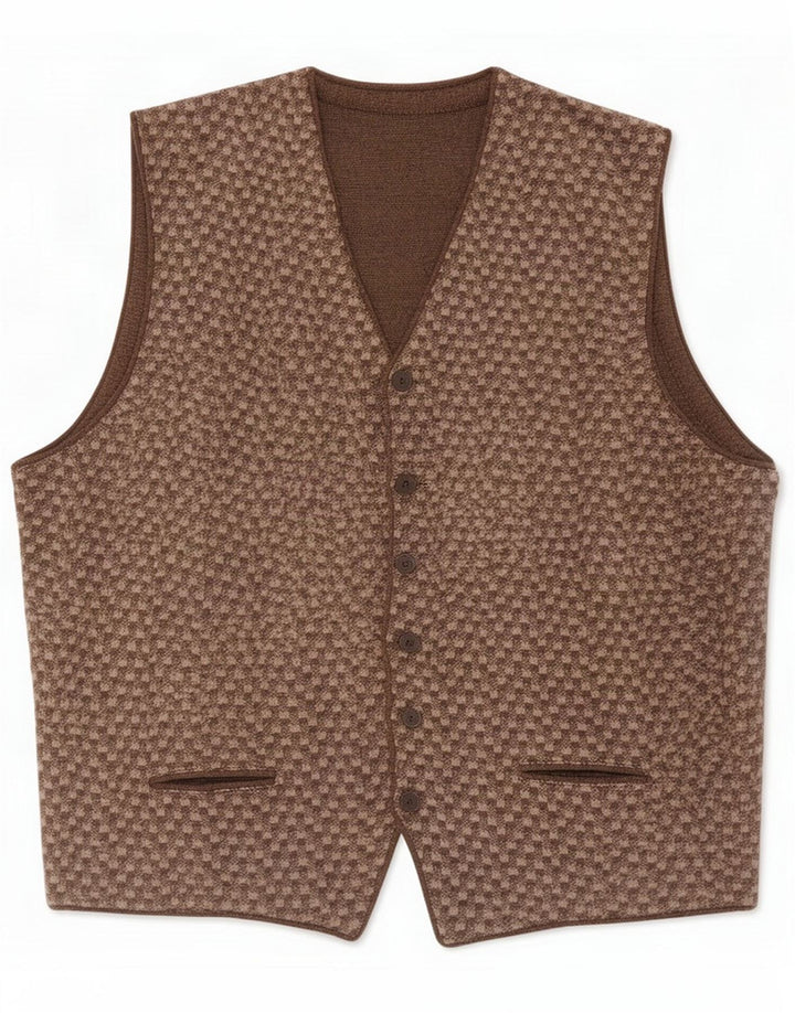 Vintage Gilet pentru bărbați Maro mediu Geometric
