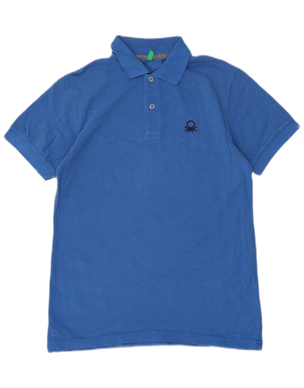 Tricou Polo Benetton Băieți 11-12 Ani 2XL Bumbac Albastru