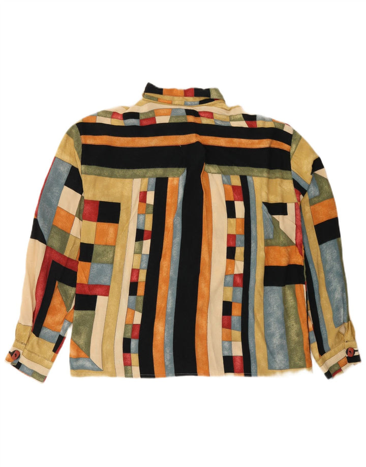 Bluză Cămașă Vintage Femei IT 46 Large Multicolor Geometric