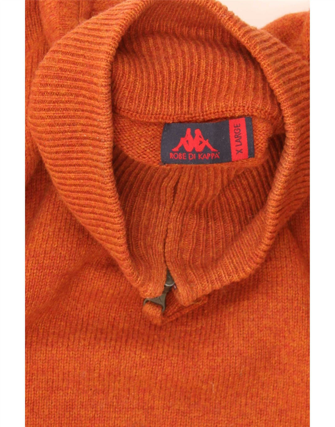 Pulover Kappa pentru bărbați, cu fermoar și gât, XL portocaliu