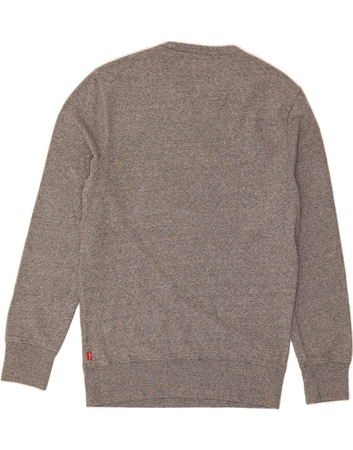 LEVI'S Mens Graphic Sweatshirt Jumper Small Grey Cotton Vintage Levi's and Second-Hand Levi's from Messina Hembry 