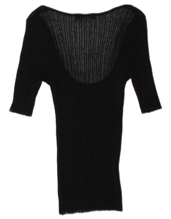 Bluză de top cu mâneci 3/4 pentru femei Zara UK 12 Medium Negru