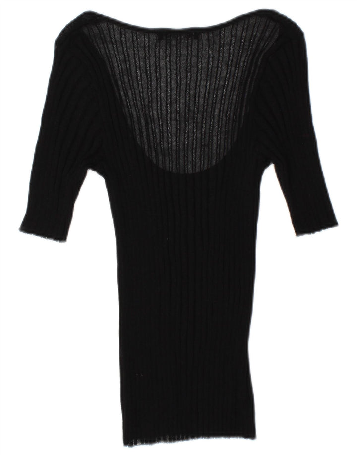 Bluză de top cu mâneci 3/4 pentru femei Zara UK 12 Medium Negru