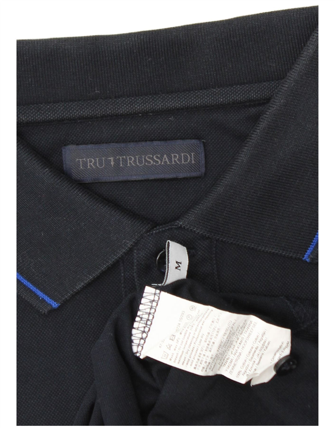 TRUSSARDI Cămașă Polo pentru bărbați Bumbac mediu bleumarin