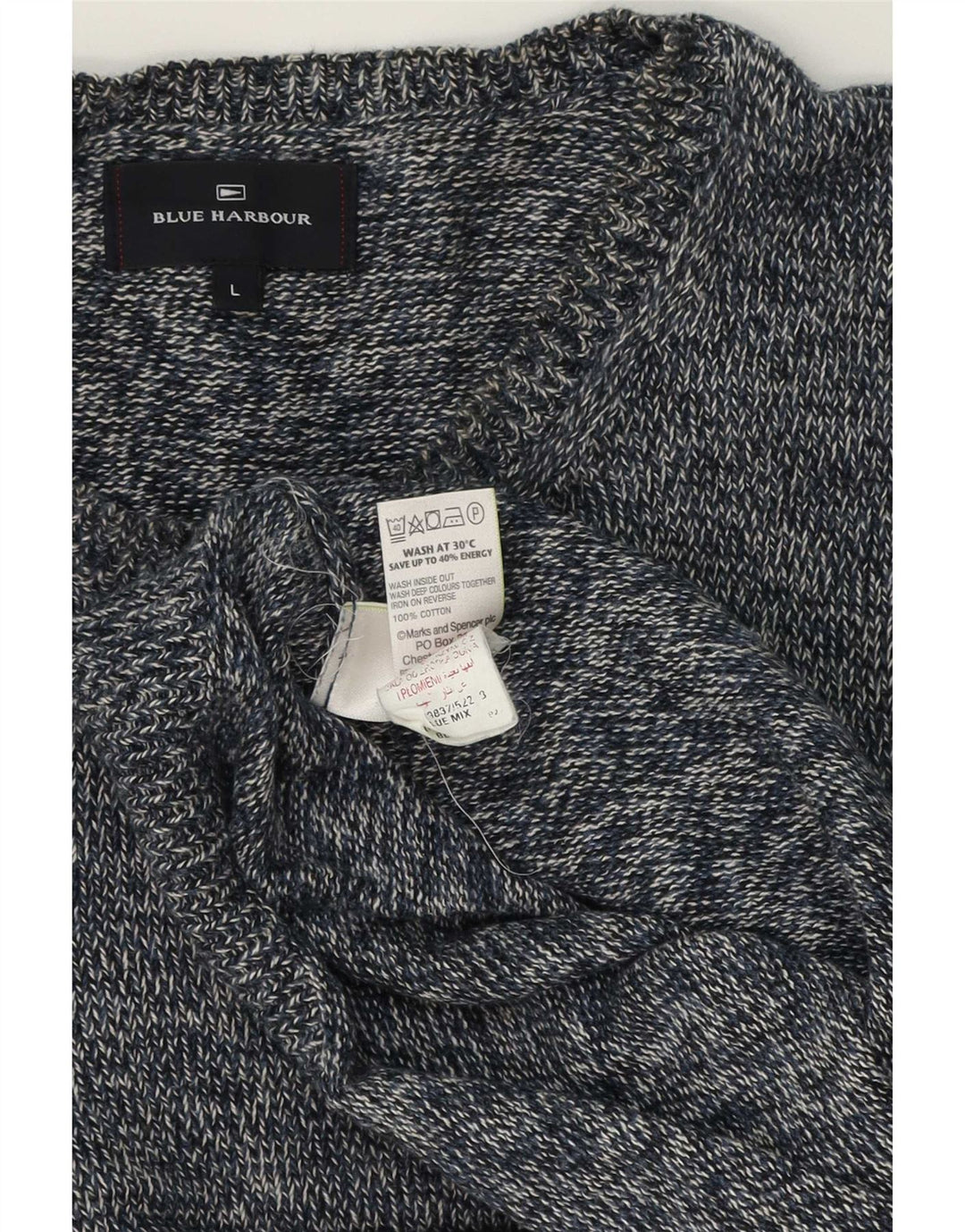 Marks & Spencer Pulover pentru bărbați, Blue Harbour, cu decolteu triplu, mare bleumarin