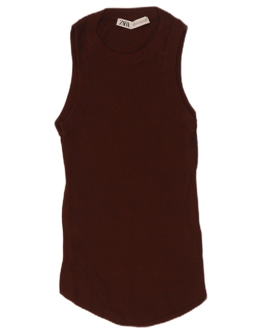 Vest Vest Top Femei Zara UK 12 Medium Brown Viscose