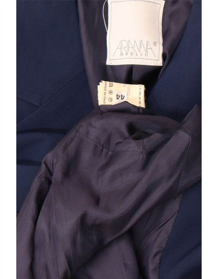 Jachetă Blazer Vintage Femei 1 Buton IT 44 Medium Bleumarin Acetat