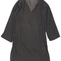 Benetton Womens See Through Oversized Tunic Dress UK 10 Small Grey Bumbac