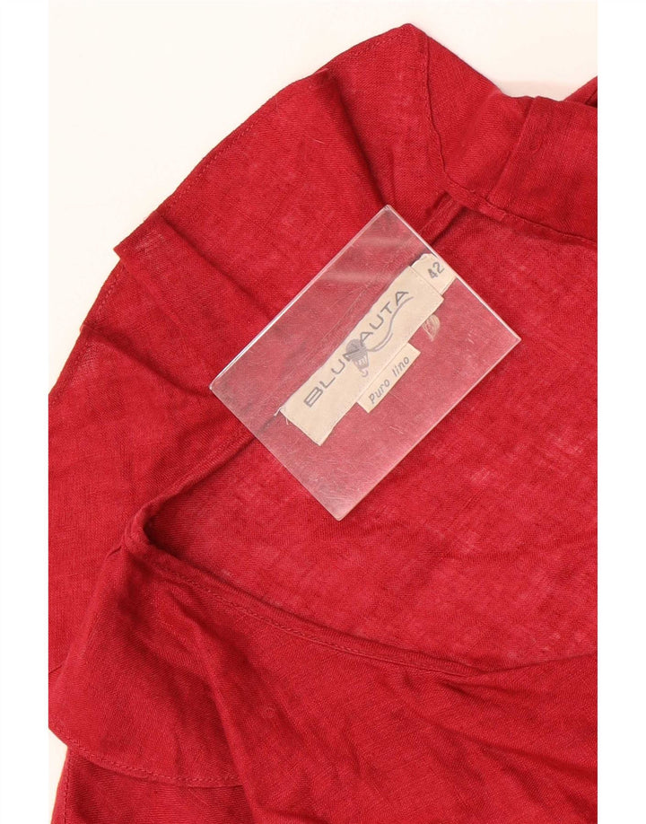Blunauta Femei Ruffle Front Bluza Top IT 42 In Roșu Mediu