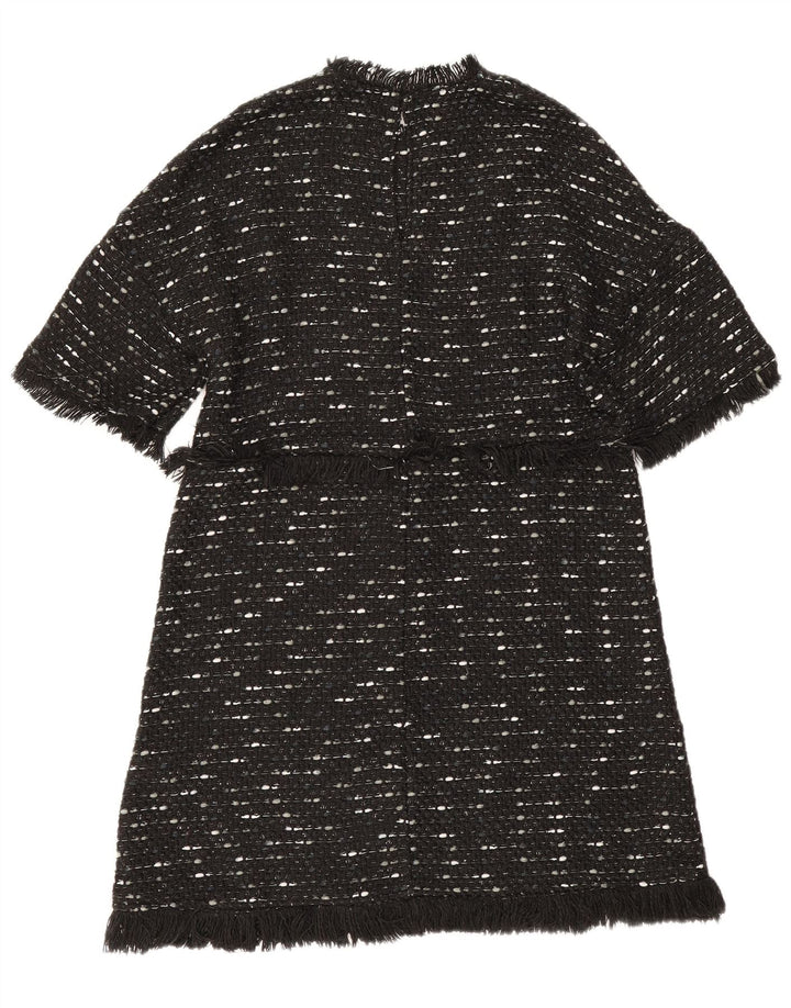 Rochie de linie A pentru femei Zara UK 12 Poliester cu pete negru mediu