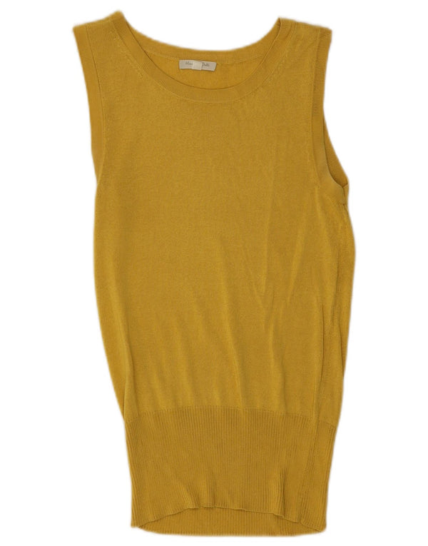 Massimo Dutti Femei Vest Top UK 12 Medium Yellow