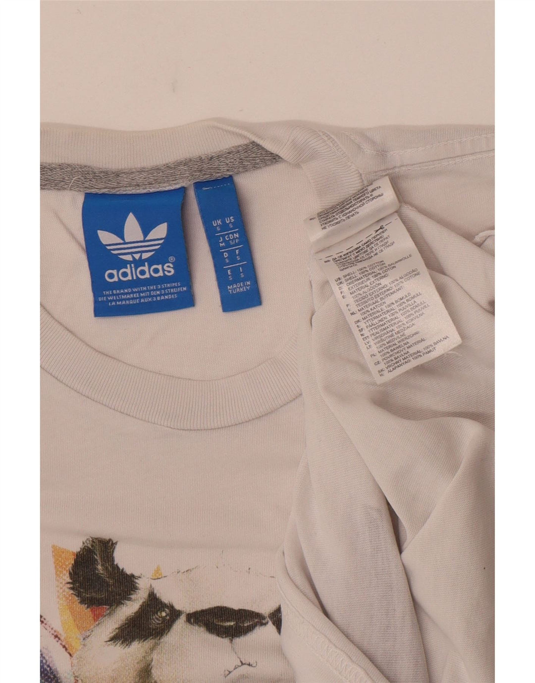 Tricou grafic pentru bărbați Adidas Top mic, alb, bumbac