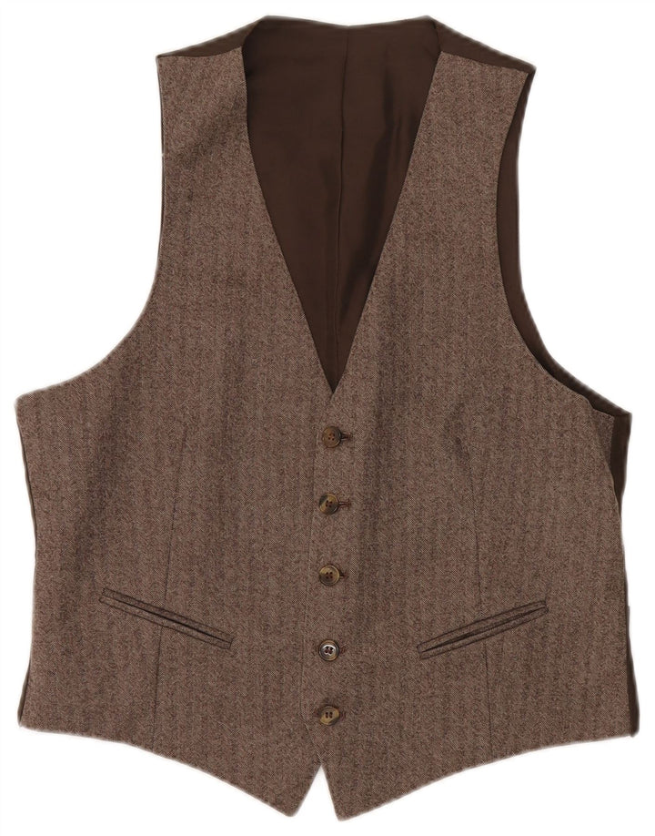 Vestă vintage pentru bărbați Mic Maro Herringbone