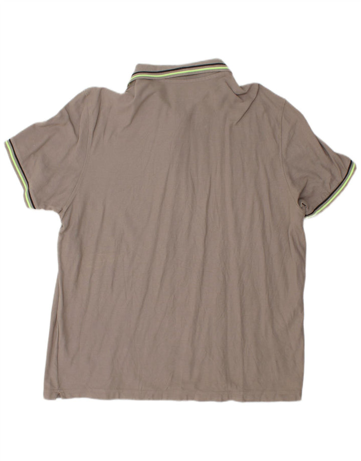 LOTTO Mens Polo Shirt 2XL Grey Cotton