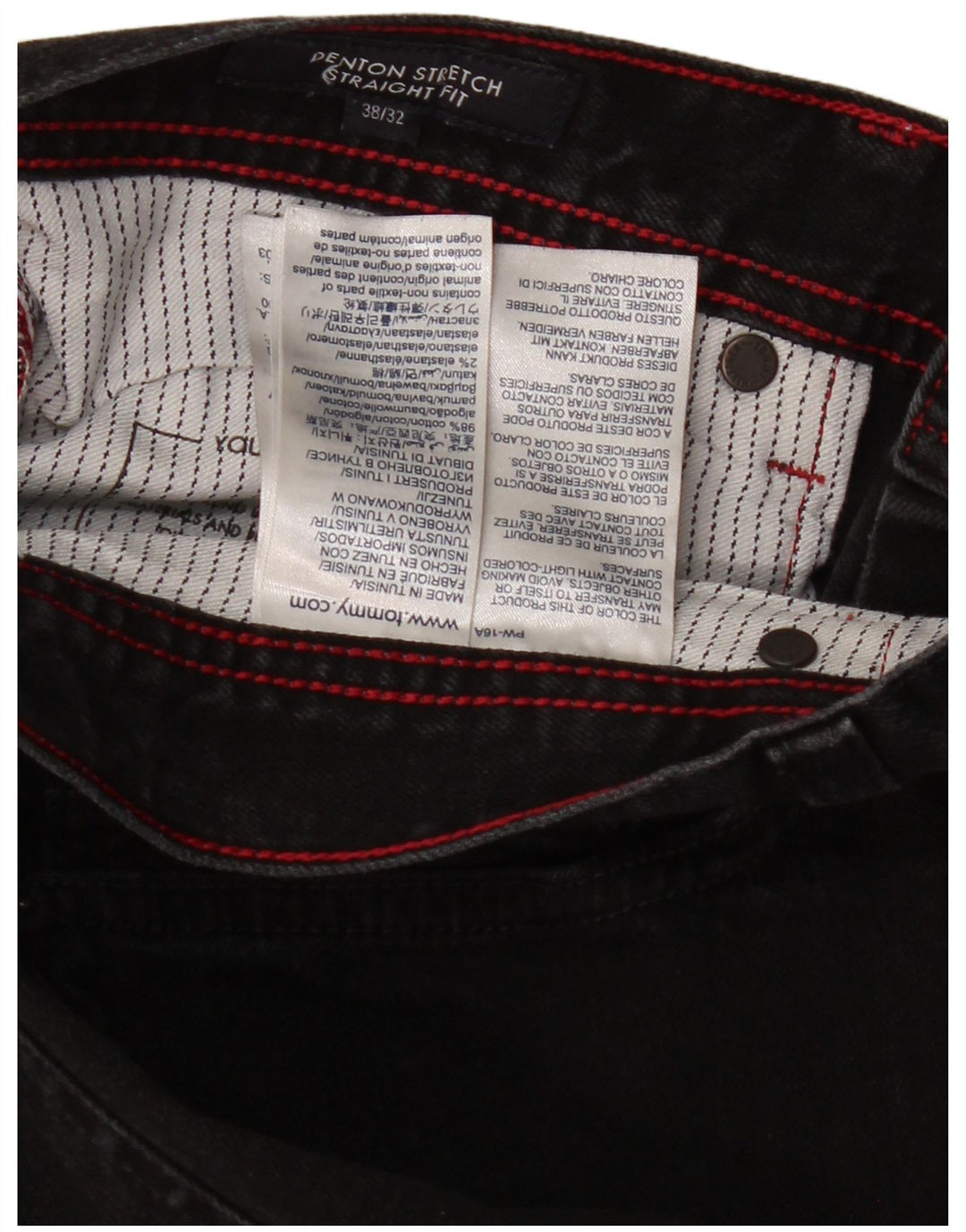 TOMMY HILFIGER Blugi pentru bărbați Denton Straight W38 L23, bumbac negru