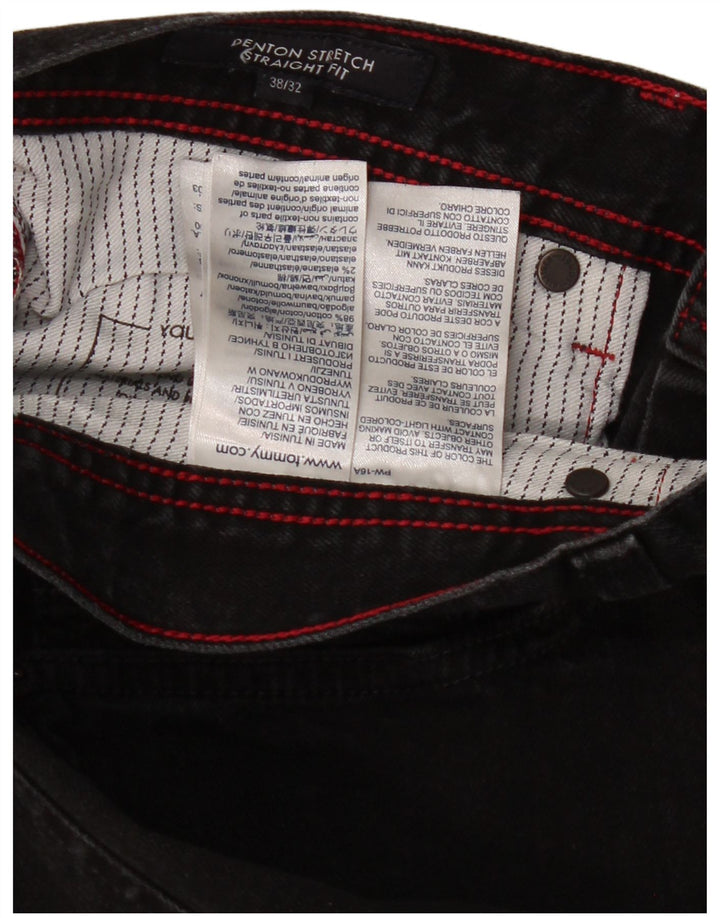 TOMMY HILFIGER Blugi pentru bărbați Denton Straight W38 L23, bumbac negru