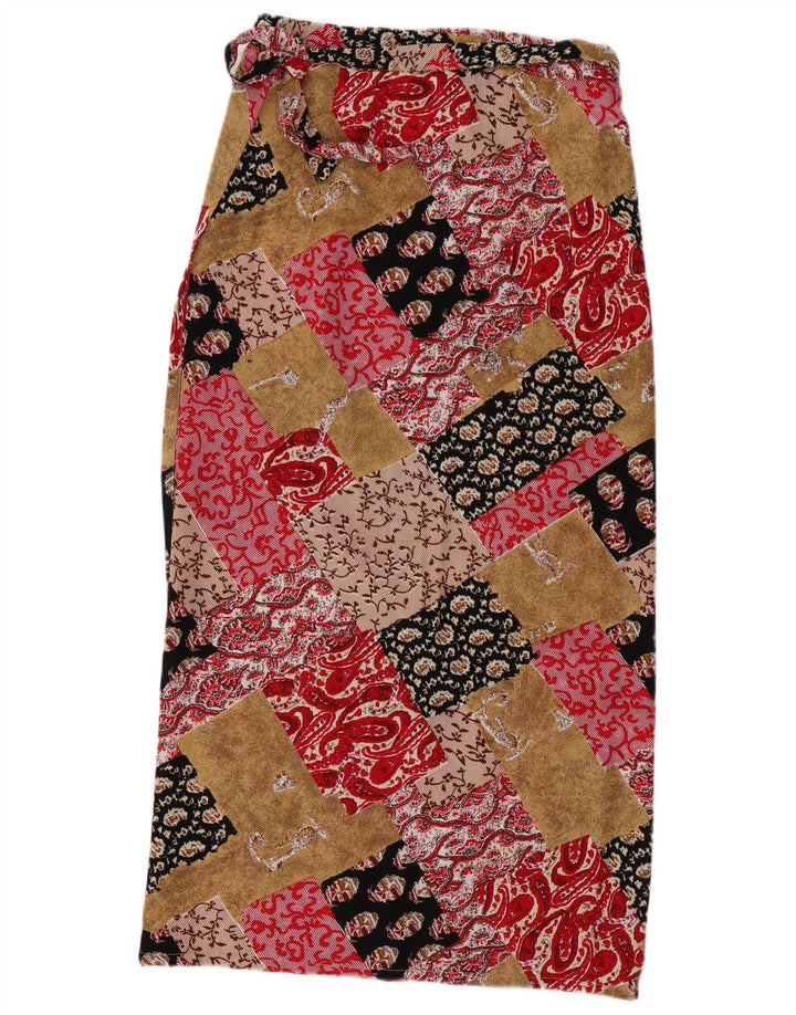 VINTAGE Fusta Maxi W30 W30 Medium Multicolor Patchwork Viscoza