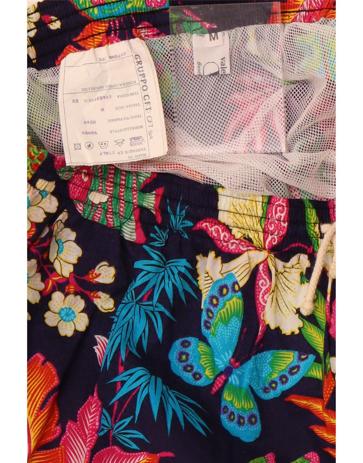 Pantaloni scurți sport Valentino pentru bărbați, medii, albastru, bumbac floral