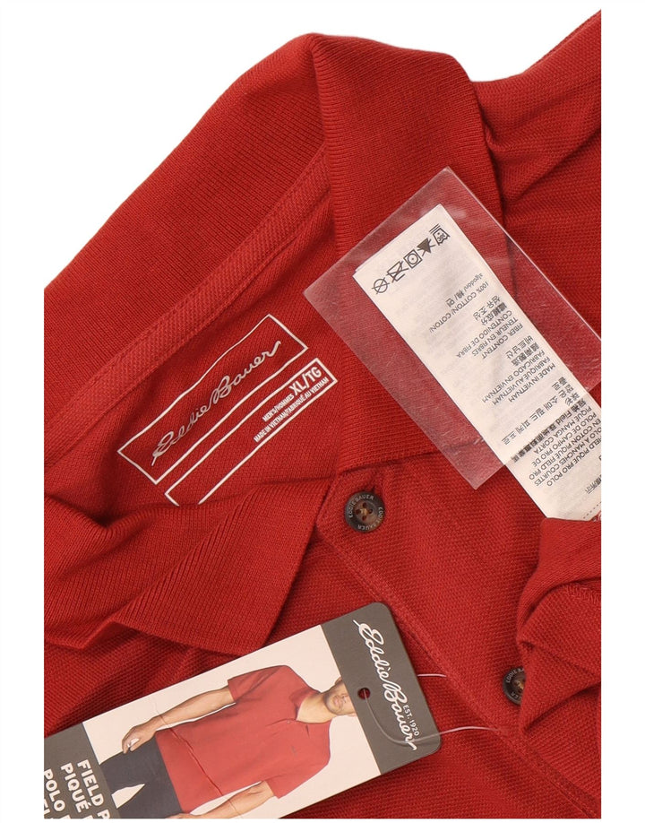 Cămașă polo pentru bărbați Eddie Bauer XL bumbac roșu