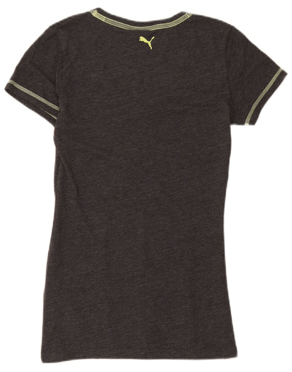 Tricou grafic Puma pentru femei Top UK 10 Small Grey Flecked Cotton