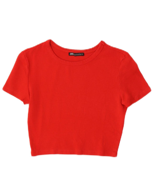 Top tricou ZARA pentru femei UK 8 Small Red