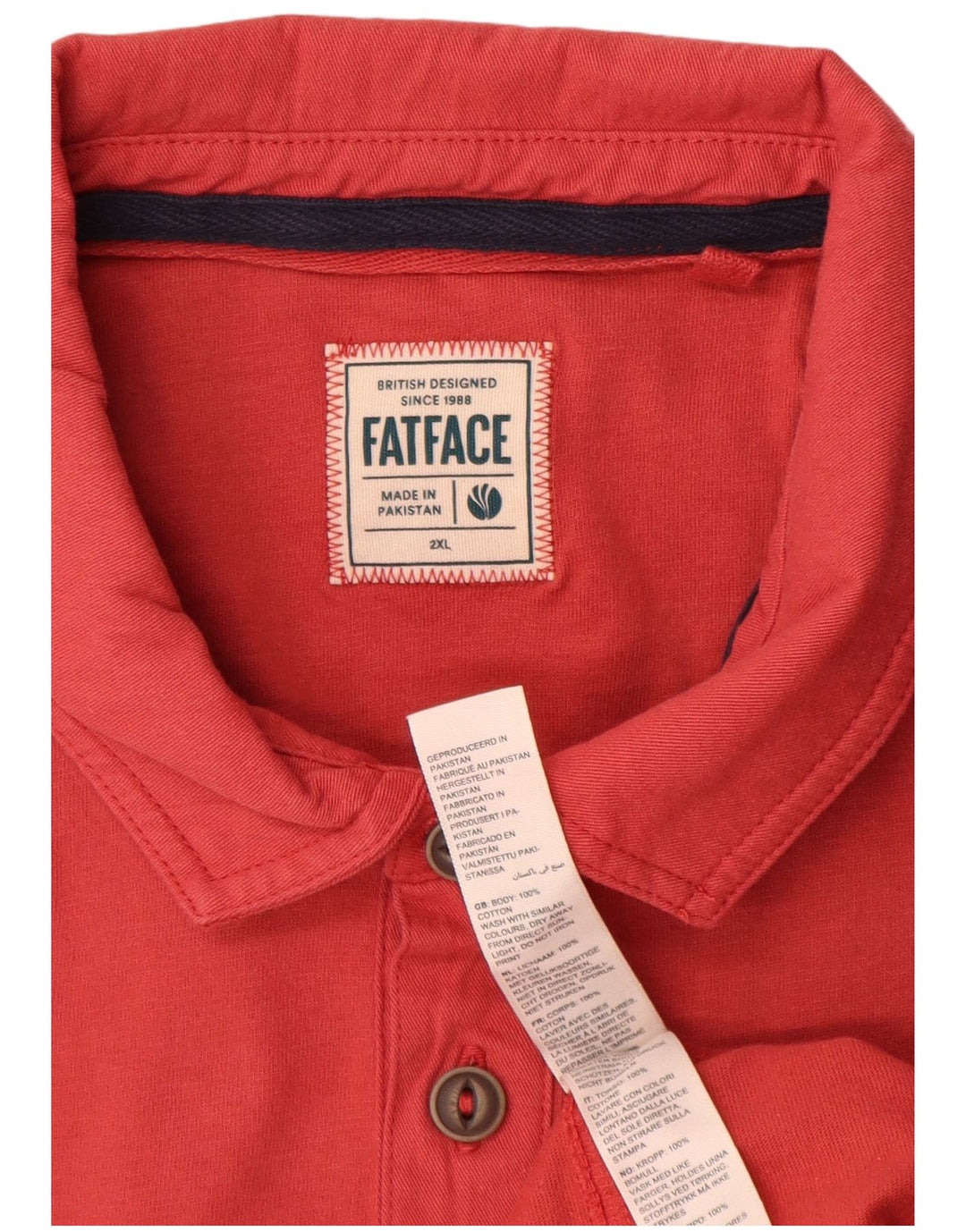 Tricou polo pentru bărbați Fat Face 2XL bumbac roșu