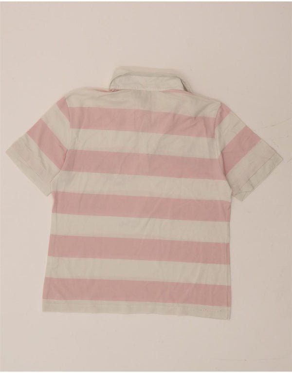 Paul & Shark Tricou Polo pentru Femei UK 14 Medium Roz, Bumbac cu dungi