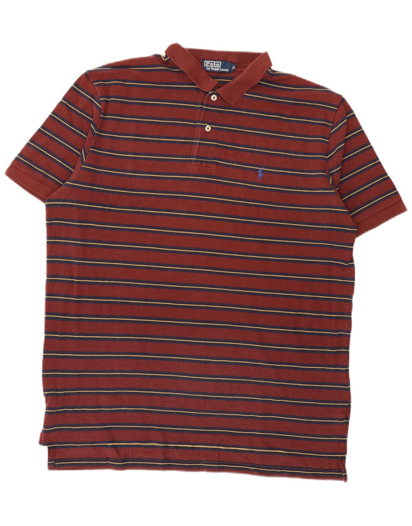 Cămașă Polo Ralph Lauren pentru bărbați, bumbac cu dungi XL Burgundy