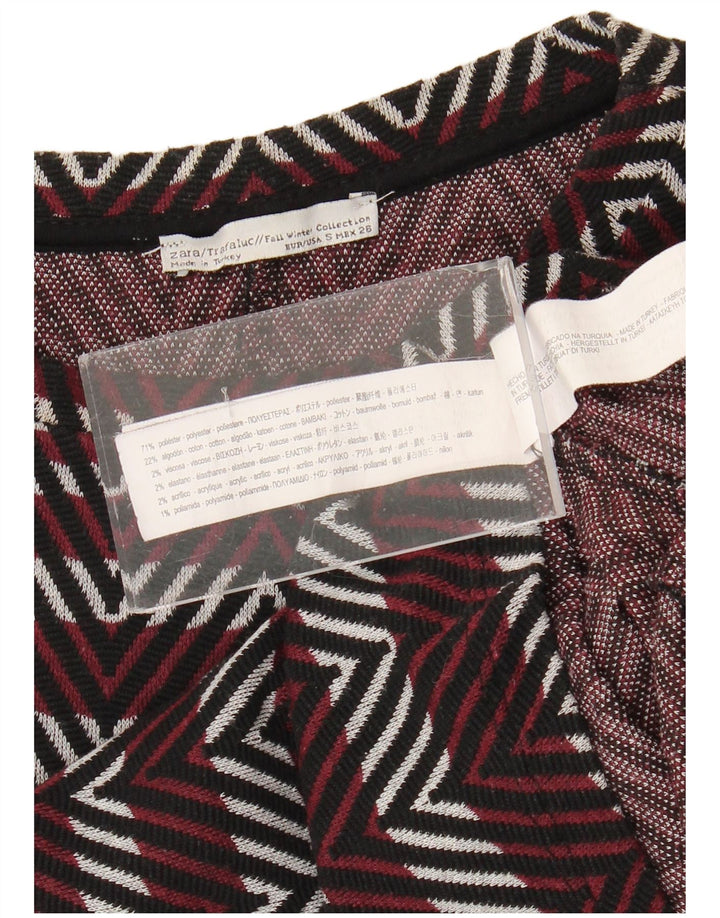 Rochie de bază Trafaluc pentru femei Zara UK 8 Small Burgundy Chevron Poliester