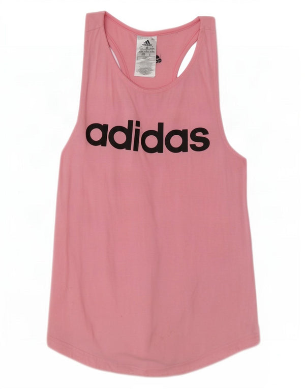 Vesta grafică pentru femei Adidas UK 4/6 XS bumbac roz