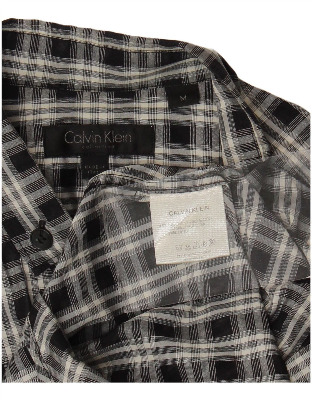 Cămașă pentru bărbați Calvin Klein, bumbac caros negru mediu