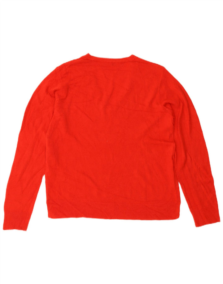 MARKS & SPENCER Pulover cu decolteu în V pentru femei UK 14 mare, roșu acrilic