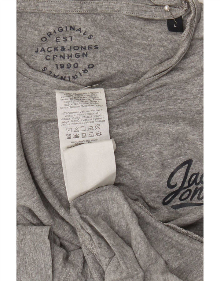Tricou grafic Jack & Jones pentru bărbați Top mare din bumbac gri