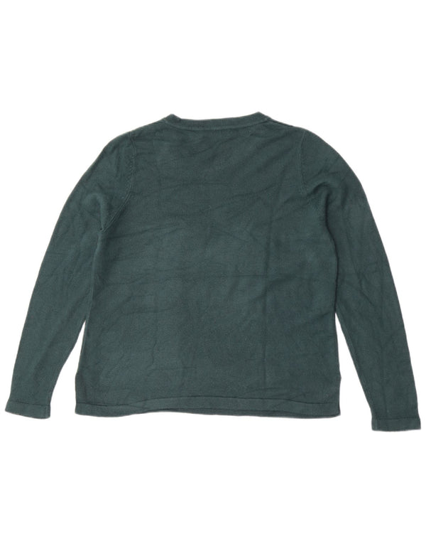 Pulover pentru femei Marks & Spencer cu gât de barcă, UK 14, verde mediu acrilic